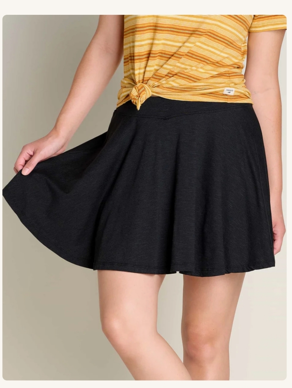 Toad & Co Birdie Skort, Black, Size S